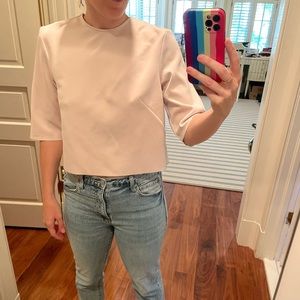 Backless pale pink top